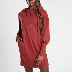 ATHLETA CANYON RED MALA HOODIE DRESS XXS